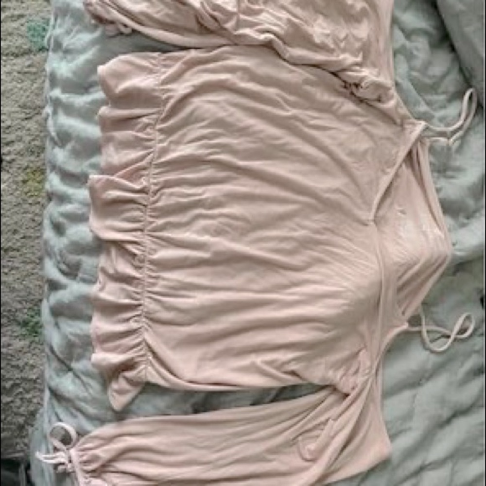 American Eagle soft & sexy off the shoulder blush pink top